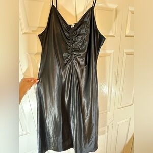 Black silk slip dress